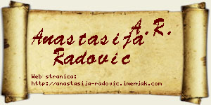 Anastasija Radović vizit kartica